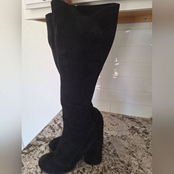 MARC BY MARC JACOBS TALL BOOTS BLACK SUEDE LEATHER Size 39 - Picture 6 of 13